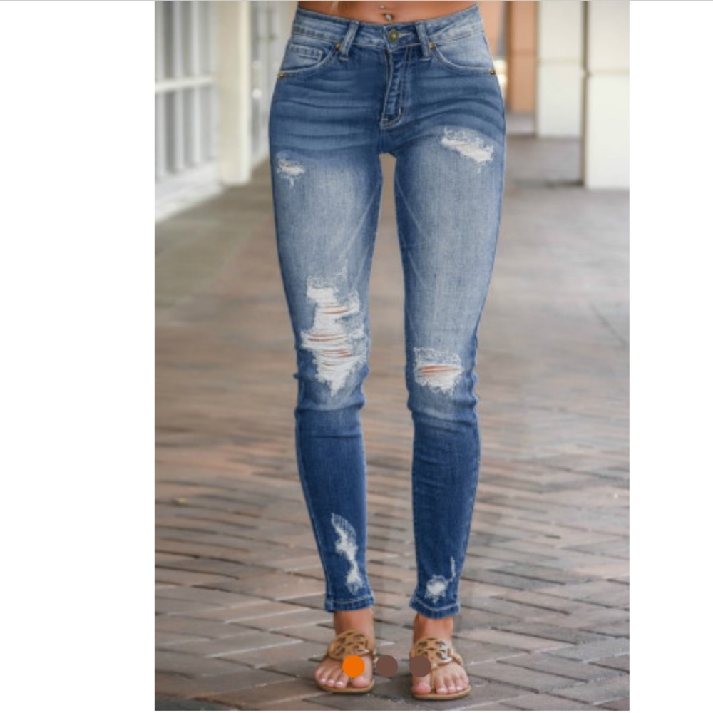 🔥New🔥 Destroyed Skinny Fit Jeans